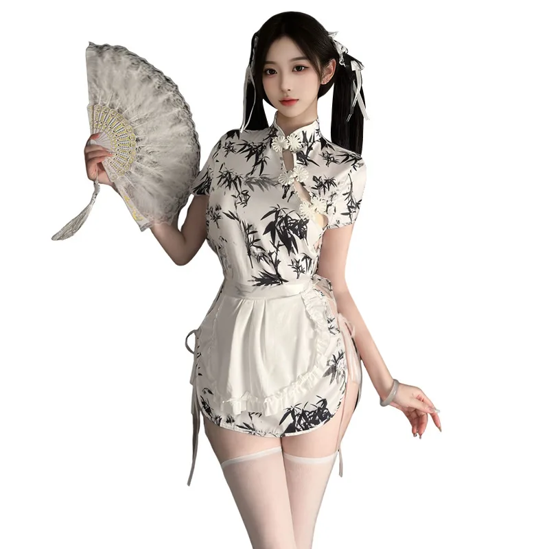 4Pcs Retro Cheongsam Lingerie Set, elegant alluring design, skin-friendly comfy suit, perfect for role play and gifting
4Pcs Retro Cheongsam Lingerie Set, elegant alluring design, skin-friendly comfy suit, perfect for role play and gifting