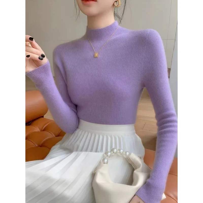 Элегантный облегающий вязаный свитер с длинным рукавом и воротником-стойкой для женщин: модная верхняя одежда и стильный базовый слой
Элегантный облегающий вязаный свитер с длинным рукавом и воротником-стойкой для женщин: модная верхняя одежда и стильный базовый слой