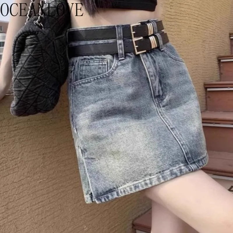 OCEANLOVE A-line Summer Denim Skirts Women Solid Korean Fashion Vintage Y2k Mini Skirt Elegant Simple Chic Jupe Femme
OCEANLOVE A-line Summer Denim Skirts Women Solid Korean Fashion Vintage Y2k Mini Skirt Elegant Simple Chic Jupe Femme