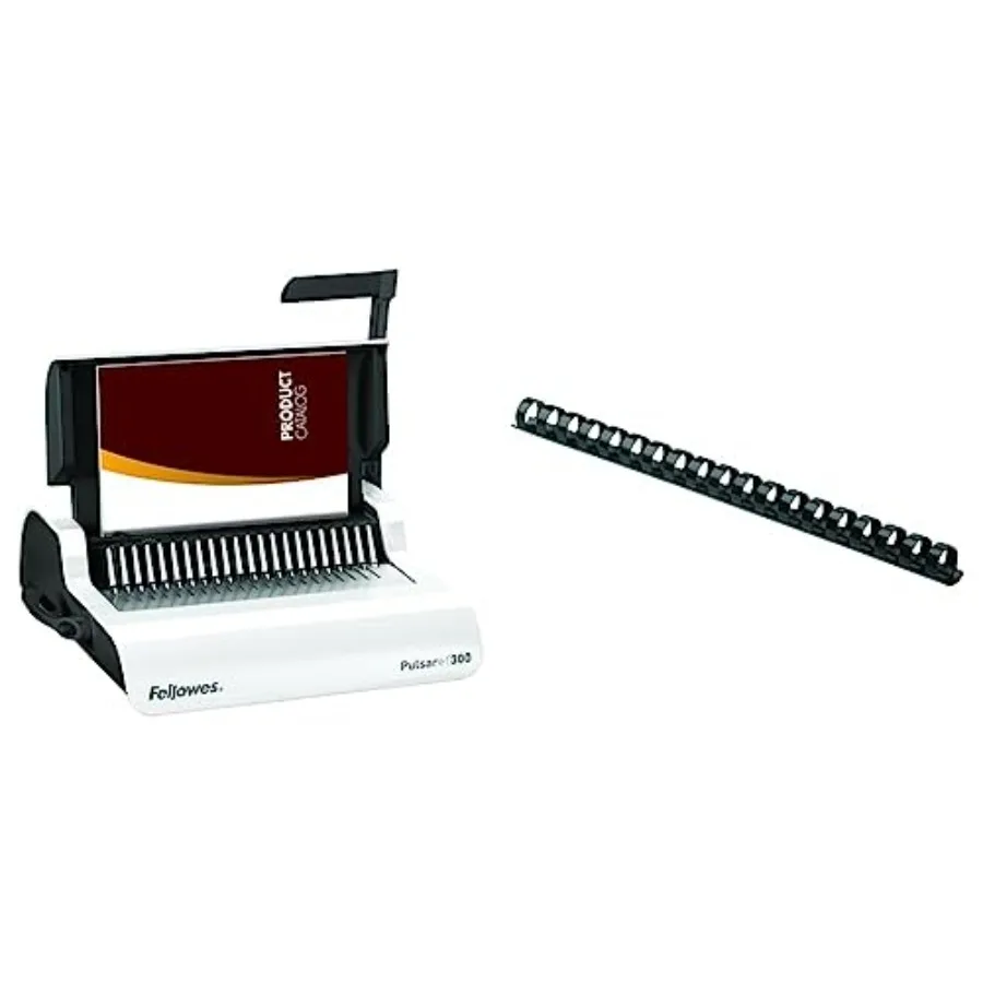Office comb binding machine with black 3/8 plastic combs for professional document finishing durable metal construction 100-pac
Office comb binding machine with black 3/8 plastic combs for professional document finishing durable metal construction 100-pac