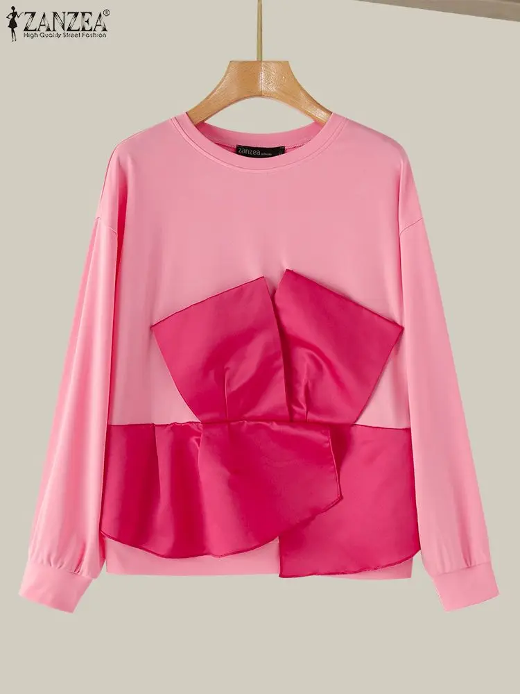 Women Long Sleeve Sweatshirt Korean ZANZEA Fashion Crewneck Patchwork Hoodies 2024 Autumn Colorblock Tops Casual Loose Pullover
Women Long Sleeve Sweatshirt Korean ZANZEA Fashion Crewneck Patchwork Hoodies 2024 Autumn Colorblock Tops Casual Loose Pullover