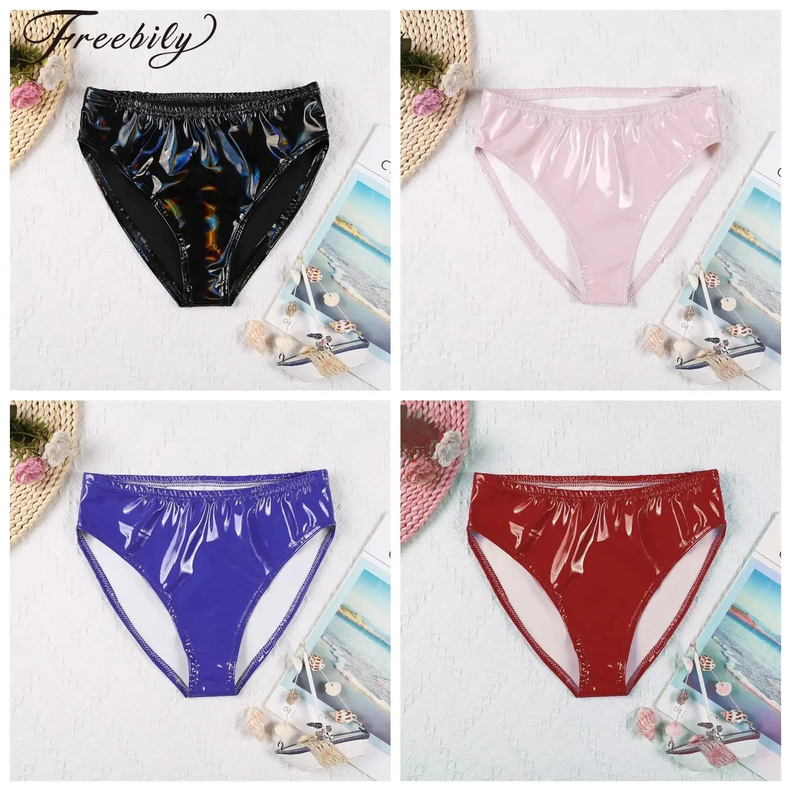 Woman Latex Underpants Underwear Lingerie Wetlook Patent Leather Briefs Low Raise Elastic Waistband Panties Pole Dancing Clothes
Woman Latex Underpants Underwear Lingerie Wetlook Patent Leather Briefs Low Raise Elastic Waistband Panties Pole Dancing Clothes