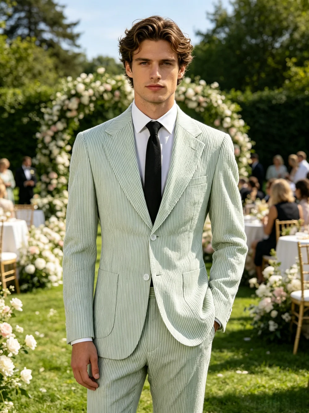 Notch Lapel Men's Suits 2 Pieces Seersucker Striped Slim Fit Summer Casual Suit For Wedding(Blazer+Pants)
Notch Lapel Men's Suits 2 Pieces Seersucker Striped Slim Fit Summer Casual Suit For Wedding(Blazer+Pants)