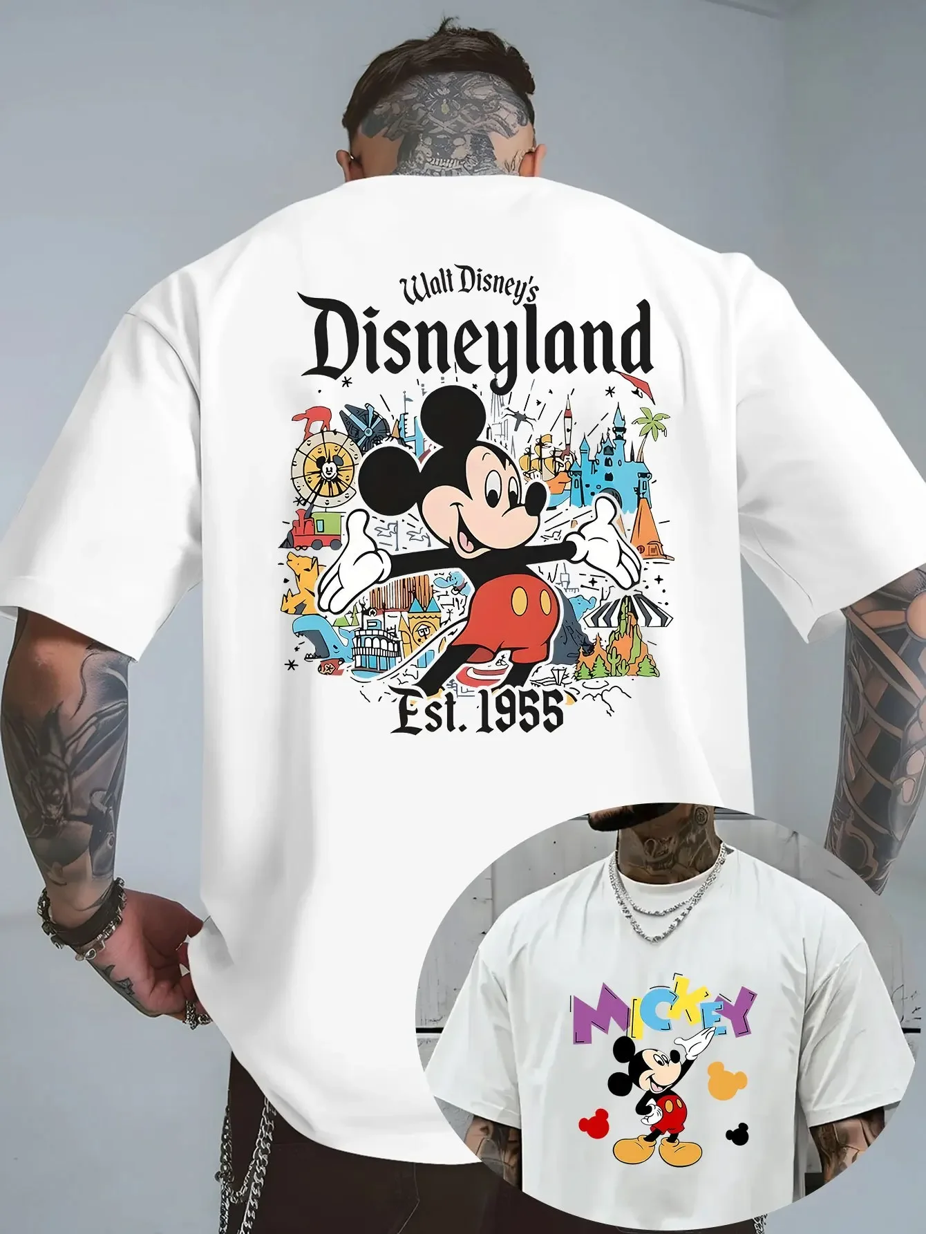 Summer Men's Mickey Mouse Pattern T-Shirt Daily Leisure and Theme Activities Wear Unisex Cotton Short Sleeve Oversized
Summer Men's Mickey Mouse Pattern T-Shirt Daily Leisure and Theme Activities Wear Unisex Cotton Short Sleeve Oversized