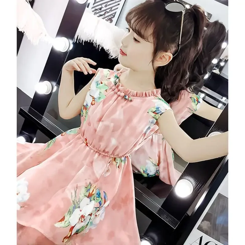 European 2024 Summer Girls mesh chiffon Teens Princess Kids Dress strapless Sleeveless Vestidos Floral clothes 6 8 9 10 12 Year
European 2024 Summer Girls mesh chiffon Teens Princess Kids Dress strapless Sleeveless Vestidos Floral clothes 6 8 9 10 12 Year