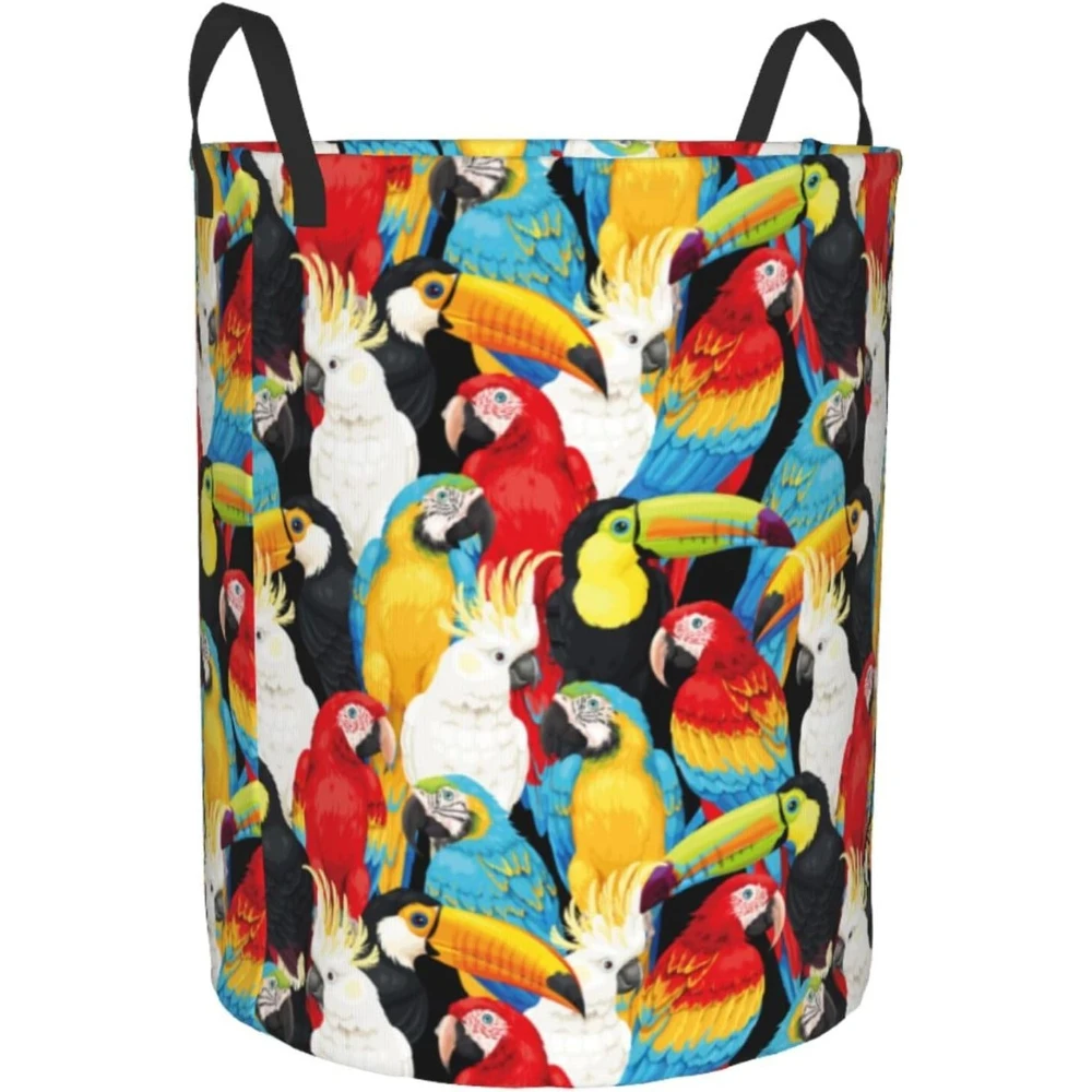 Round Laundry Basket with Handles Colorful Parrot Toucan Cockatoo Baby Kids Dirty Clothes Laundry Hamper
Round Laundry Basket with Handles Colorful Parrot Toucan Cockatoo Baby Kids Dirty Clothes Laundry Hamper