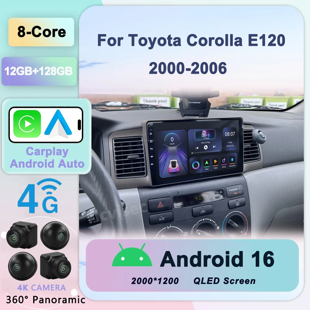 For Toyota Corolla E120 e 120 BYD F3 2001-2006 DSP IPS 6GRAM Android 13.0 4G NET Car Radio Multimedia Video Player carplay
For Toyota Corolla E120 e 120 BYD F3 2001-2006 DSP IPS 6GRAM Android 13.0 4G NET Car Radio Multimedia Video Player carplay