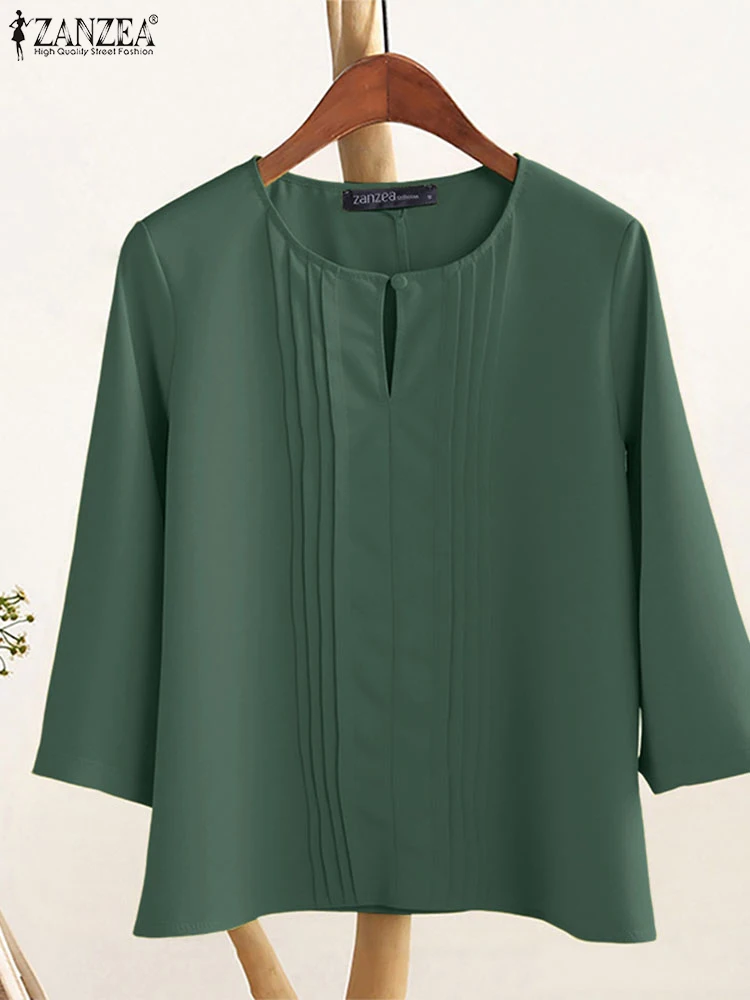 2025 Vintage Pleated Shirts ZANZEA Women Autumn Blouse Elegant 3/4 Sleeve Work Shirt Casual O Neck Solid Tops Mujer Blusas Femme
2025 Vintage Pleated Shirts ZANZEA Women Autumn Blouse Elegant 3/4 Sleeve Work Shirt Casual O Neck Solid Tops Mujer Blusas Femme