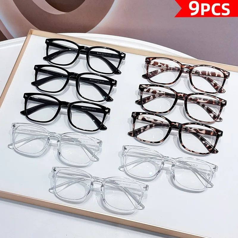 9-Pack Unisex Square Reading Glasses Blue light blocking, powers +1.00~+4.00 Metal-plastic frame, anti-fatigue
9-Pack Unisex Square Reading Glasses Blue light blocking, powers +1.00~+4.00 Metal-plastic frame, anti-fatigue