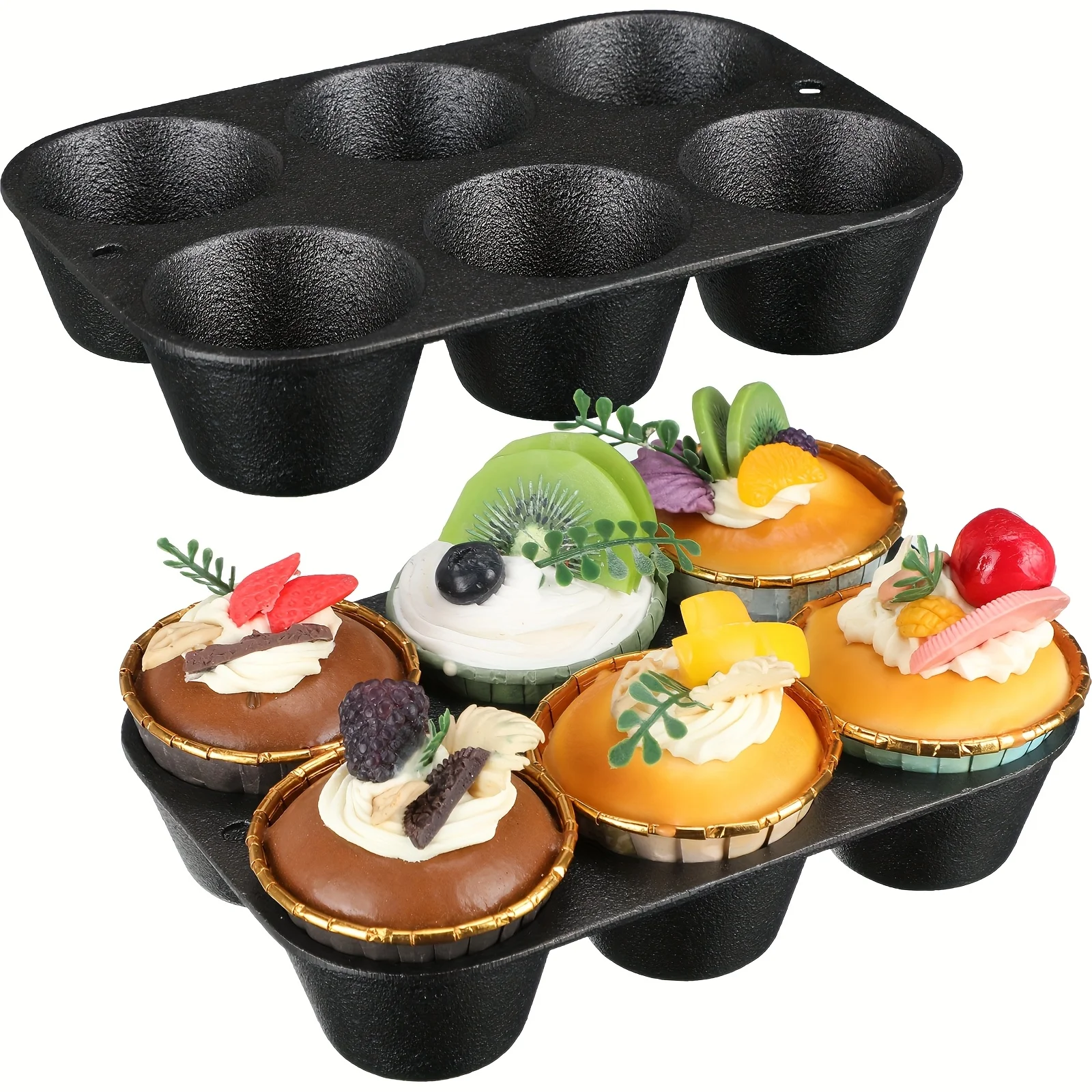 2pcs Pre-Seasoned Cast Iron Muffin Pans - 6-Cup Nonstick Baking Pans for Oven & Stovetop, Even Heat Distribution, Durable Black Cookware for Cupcakes, Cookies, Cheesecakes, Muffin Baking Pan, Stylish Kitchenware, Nonstick Surface
2pcs Pre-Seasoned Cast Iron Muffin Pans - 6-Cup Nonstick Baking Pans for Oven & Stovetop, Even Heat Distribution, Durable Black Cookware for Cupcakes, Cookies, Cheesecakes, Muffin Baking Pan, Stylish Kitchenware, Nonstick Surface
