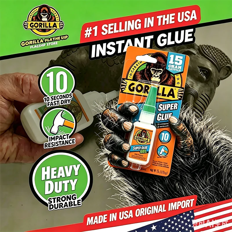 Gorilla Super Glue Gel XL Quick-drying glue versatile super sticky for welding plastics metals wood and acrylic.
Gorilla Super Glue Gel XL Quick-drying glue versatile super sticky for welding plastics metals wood and acrylic.