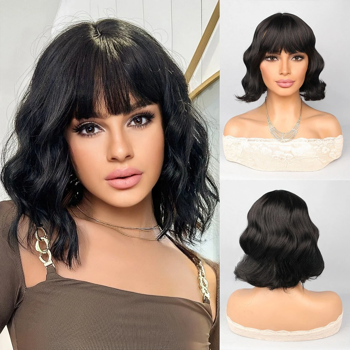 Short hair short curly hair bobo head water ripple Qi bangs chemical fiber high temperature resistant silk short hair wig
Short hair short curly hair bobo head water ripple Qi bangs chemical fiber high temperature resistant silk short hair wig