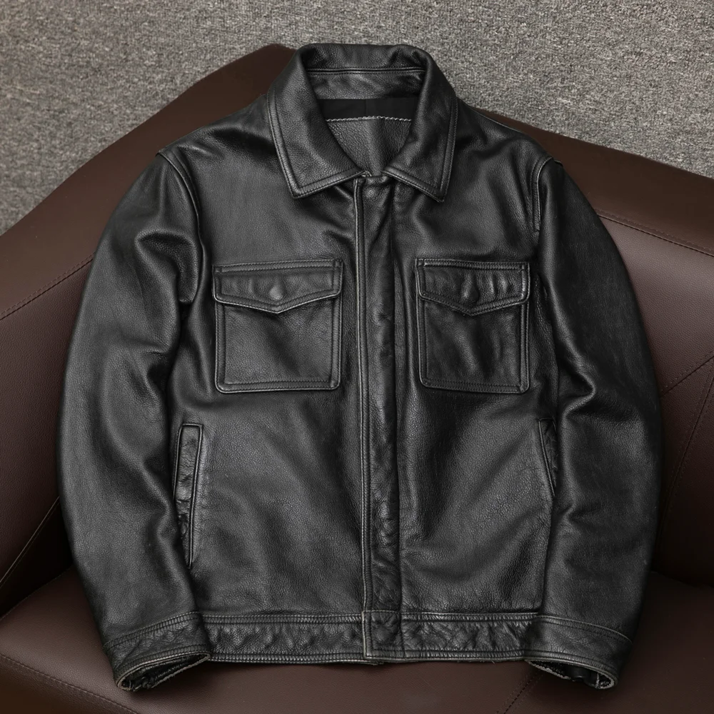 Brand Classic Casual Style Cowhide Jacket Men 100% Genuine Leather Jacket Vintage Gray Slim Fit Biker Leather Coat
Brand Classic Casual Style Cowhide Jacket Men 100% Genuine Leather Jacket Vintage Gray Slim Fit Biker Leather Coat
