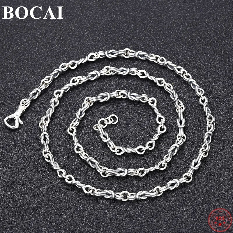 BOCAI S925 Sterling Silver Necklaces for Mem Women New Women's Fashion 8-shaped Twist Chain Pure Argentum Punk Jewelry
BOCAI S925 Sterling Silver Necklaces for Mem Women New Women's Fashion 8-shaped Twist Chain Pure Argentum Punk Jewelry