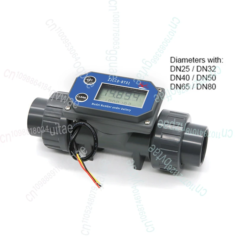 Digital Turbine Flow Meter Electronic LCD Display Flowmeter Liquid Water Gauge For Farm/Garden Irrigation DN25-DN80 PVC Pipe
Digital Turbine Flow Meter Electronic LCD Display Flowmeter Liquid Water Gauge For Farm/Garden Irrigation DN25-DN80 PVC Pipe