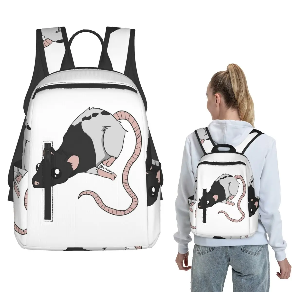 A Little Rattie - Black Hooded Backpack Daypack Children BookBag School Bag Shoulder Bags for Men Women
A Little Rattie - Black Hooded Backpack Daypack Children BookBag School Bag Shoulder Bags for Men Women