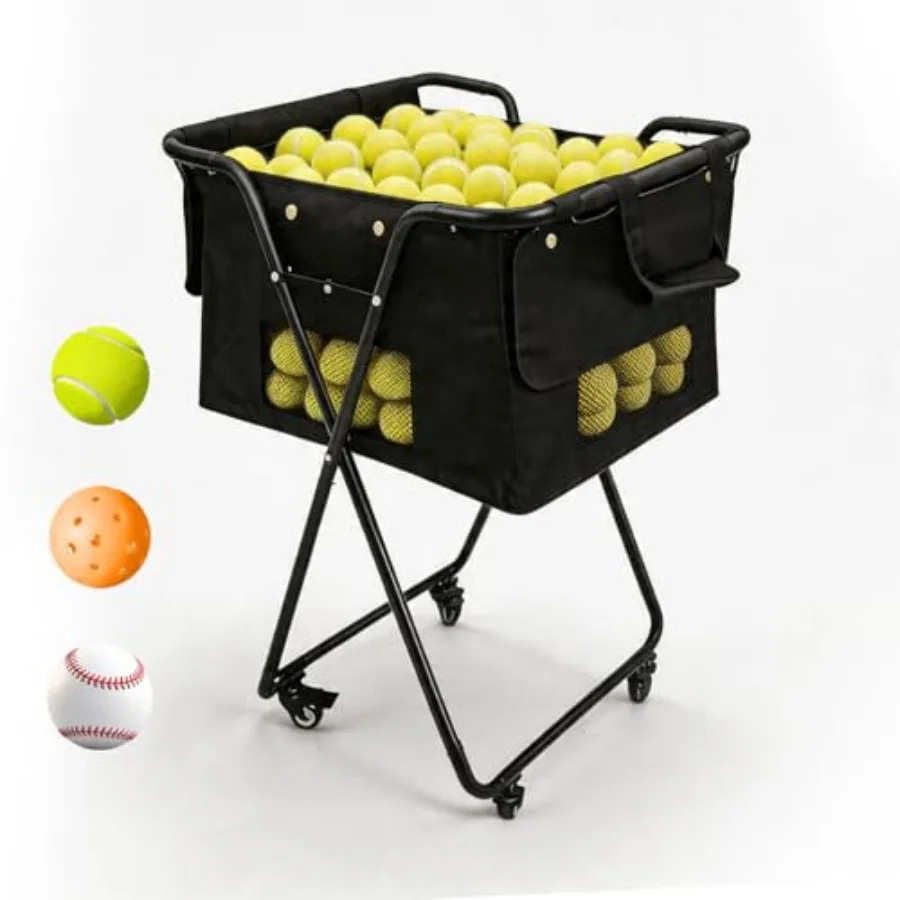 Tennis Ball Hopper Cart with 4 Wheels Foldable Large Capacity Pickleball Tennis Ball Collector for Court Training Coaching
Tennis Ball Hopper Cart with 4 Wheels Foldable Large Capacity Pickleball Tennis Ball Collector for Court Training Coaching