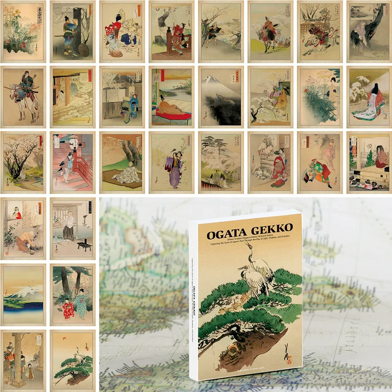 30PCS Ogata Gekko Art Postcards Set Japanese Ukiyo-e Genre Painting Greeting Cards for Journaling & Wall Decor
30PCS Ogata Gekko Art Postcards Set Japanese Ukiyo-e Genre Painting Greeting Cards for Journaling & Wall Decor 