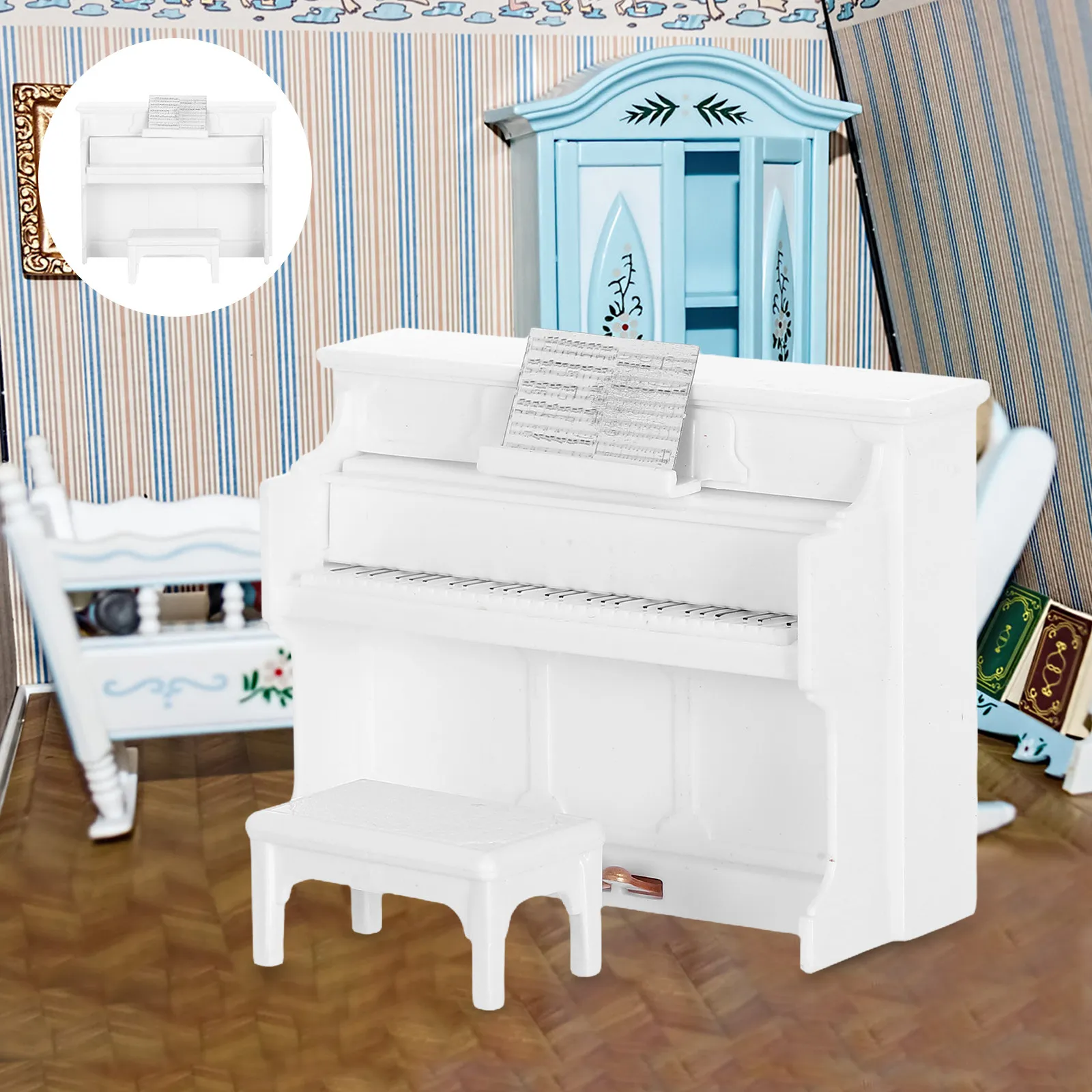 1Set Mini Upright Piano and Piano Stool Exquisite Craft Mini House Decor Scene Props Miniature Furniture Accessories for Kid
1Set Mini Upright Piano and Piano Stool Exquisite Craft Mini House Decor Scene Props Miniature Furniture Accessories for Kid