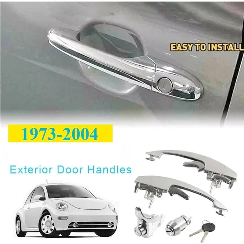 1 Pair Front Car Exterior Door Handle Silvery Black for VW Beetle Vocho 1973-2004 1BM837205 111837205J 1BM827503
1 Pair Front Car Exterior Door Handle Silvery Black for VW Beetle Vocho 1973-2004 1BM837205 111837205J 1BM827503