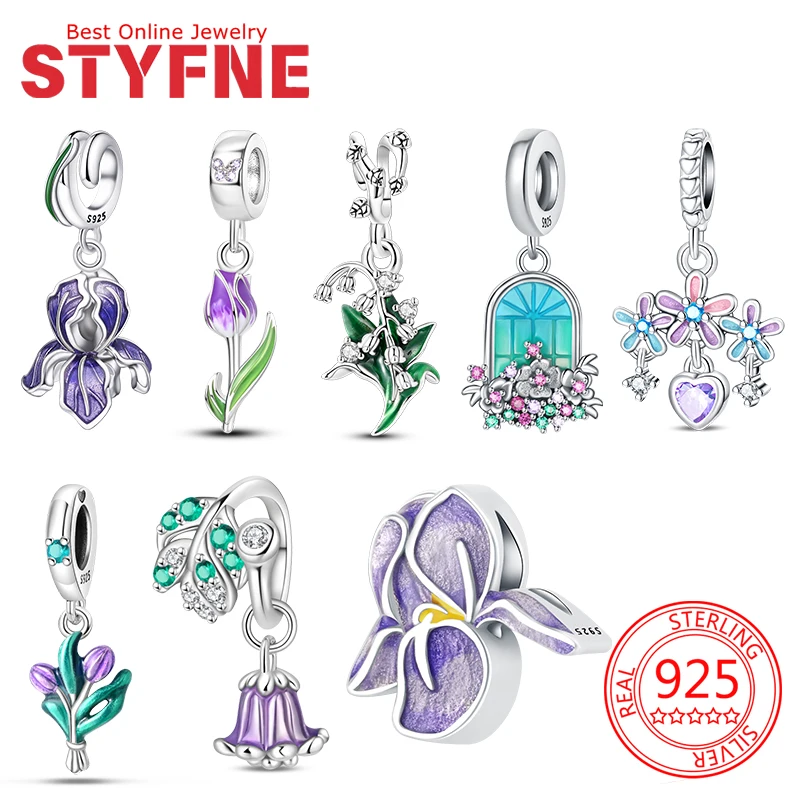 Charms 925 originales Tulip Iris Lily of Valley Beads Fit Bracelet Necklace Accessories Bead Jewelry Making Fine Jewelry Gift
Charms 925 originales Tulip Iris Lily of Valley Beads Fit Bracelet Necklace Accessories Bead Jewelry Making Fine Jewelry Gift