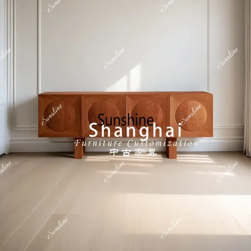 Medieval solid wood dining side cabinet Modern simple living room storage cabinet
Medieval solid wood dining side cabinet Modern simple living room storage cabinet