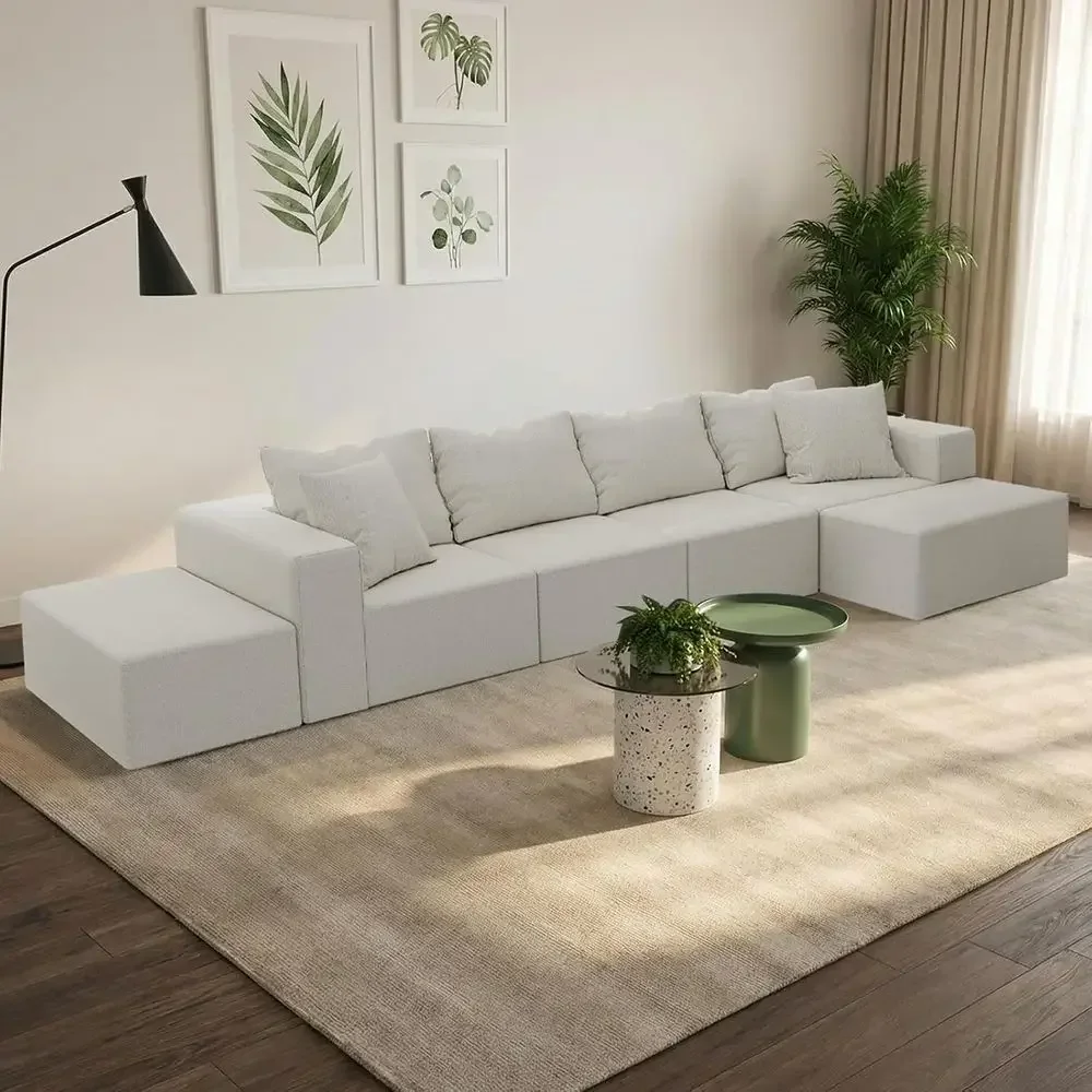Customizable 170 L-Shaped Sectional Sofa with Cloud Chenille Fabric and 6 Pillows for Living Room and Bedroom, Beige
Customizable 170 L-Shaped Sectional Sofa with Cloud Chenille Fabric and 6 Pillows for Living Room and Bedroom, Beige