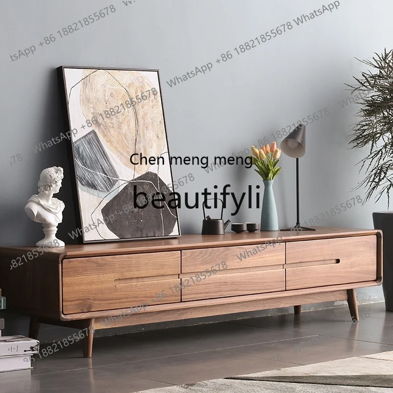 178Nordic simple TV cabinet light luxury living room TV cabinet black walnut solid wood furniture
178Nordic simple TV cabinet light luxury living room TV cabinet black walnut solid wood furniture