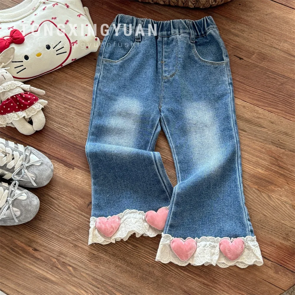 Baby Girls Trousers Autumn 3D Heart Patchwork Toddler Girls Denim Pants Versatile Elastic Waist Kids Baby Girls Bootcut Pants
Baby Girls Trousers Autumn 3D Heart Patchwork Toddler Girls Denim Pants Versatile Elastic Waist Kids Baby Girls Bootcut Pants