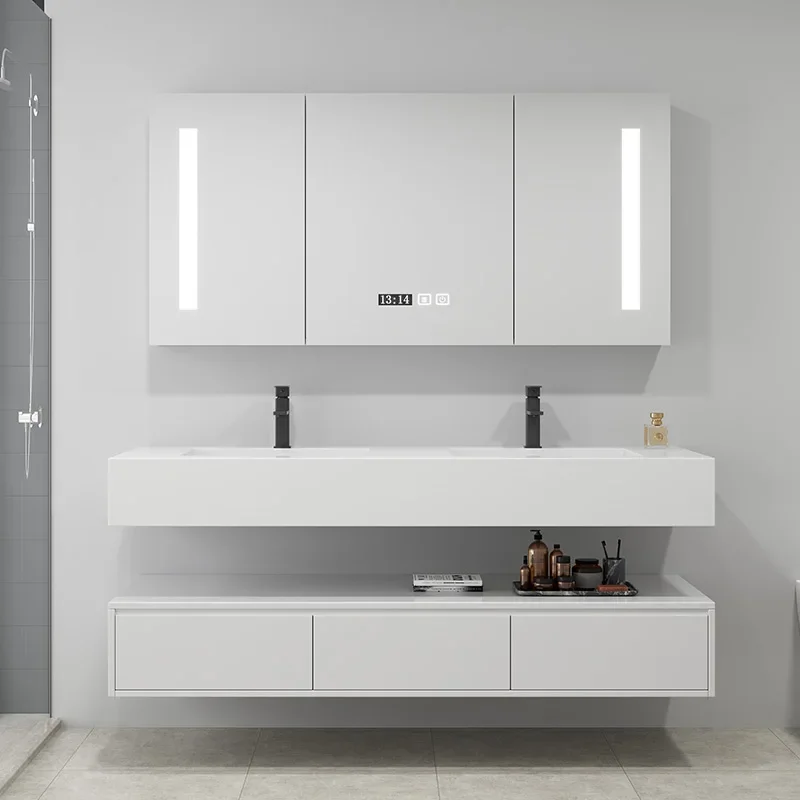 Premium Bathroom Furniture Modern Washbasin Hotel Countertop Multilayer Waterproof Solid Wood Slate Ceramic Smart Mirror Cabinet
Premium Bathroom Furniture Modern Washbasin Hotel Countertop Multilayer Waterproof Solid Wood Slate Ceramic Smart Mirror Cabinet