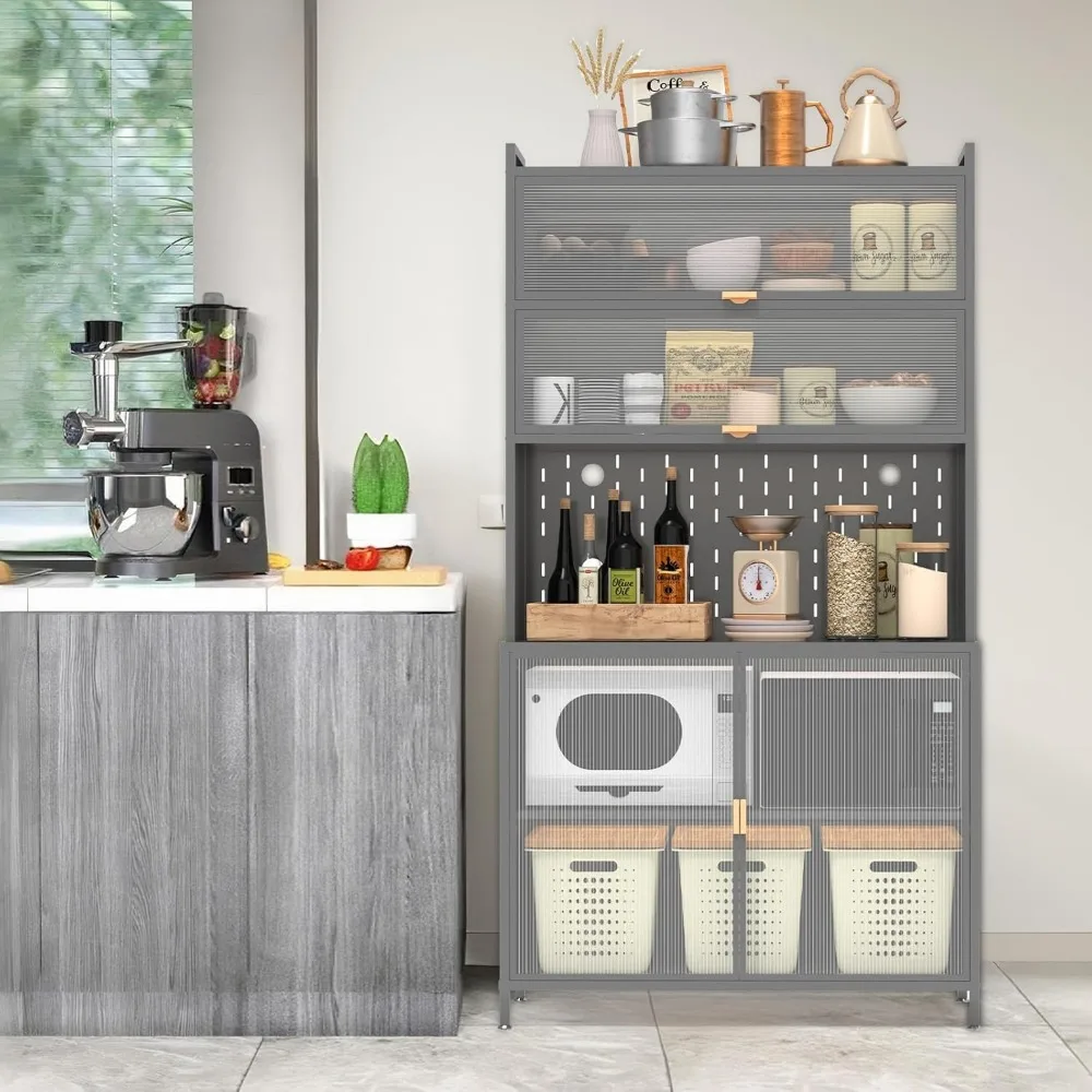 73 Kitchen Pantry Cabinet, Tall Hutch Storage Cabinet, Kitchen Hutch with Countertop and Outlets, Metal Pantry Hutch with Adjust
73 Kitchen Pantry Cabinet, Tall Hutch Storage Cabinet, Kitchen Hutch with Countertop and Outlets, Metal Pantry Hutch with Adjust