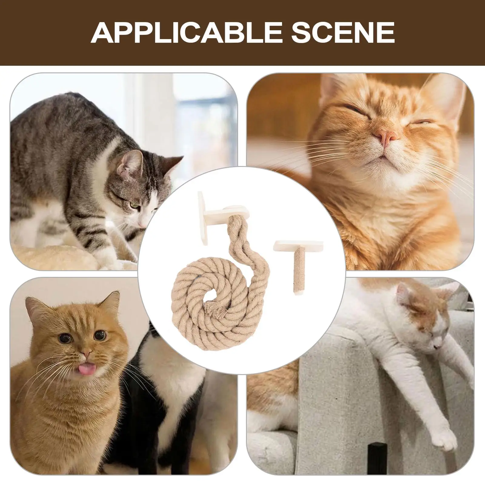 Wall Mounted Climbing Cat Rope Cat Tree Cat Climbing Tower Toy with Scratching Posts Kitten Rope Ladder Suitable for Playing
Wall Mounted Climbing Cat Rope Cat Tree Cat Climbing Tower Toy with Scratching Posts Kitten Rope Ladder Suitable for Playing