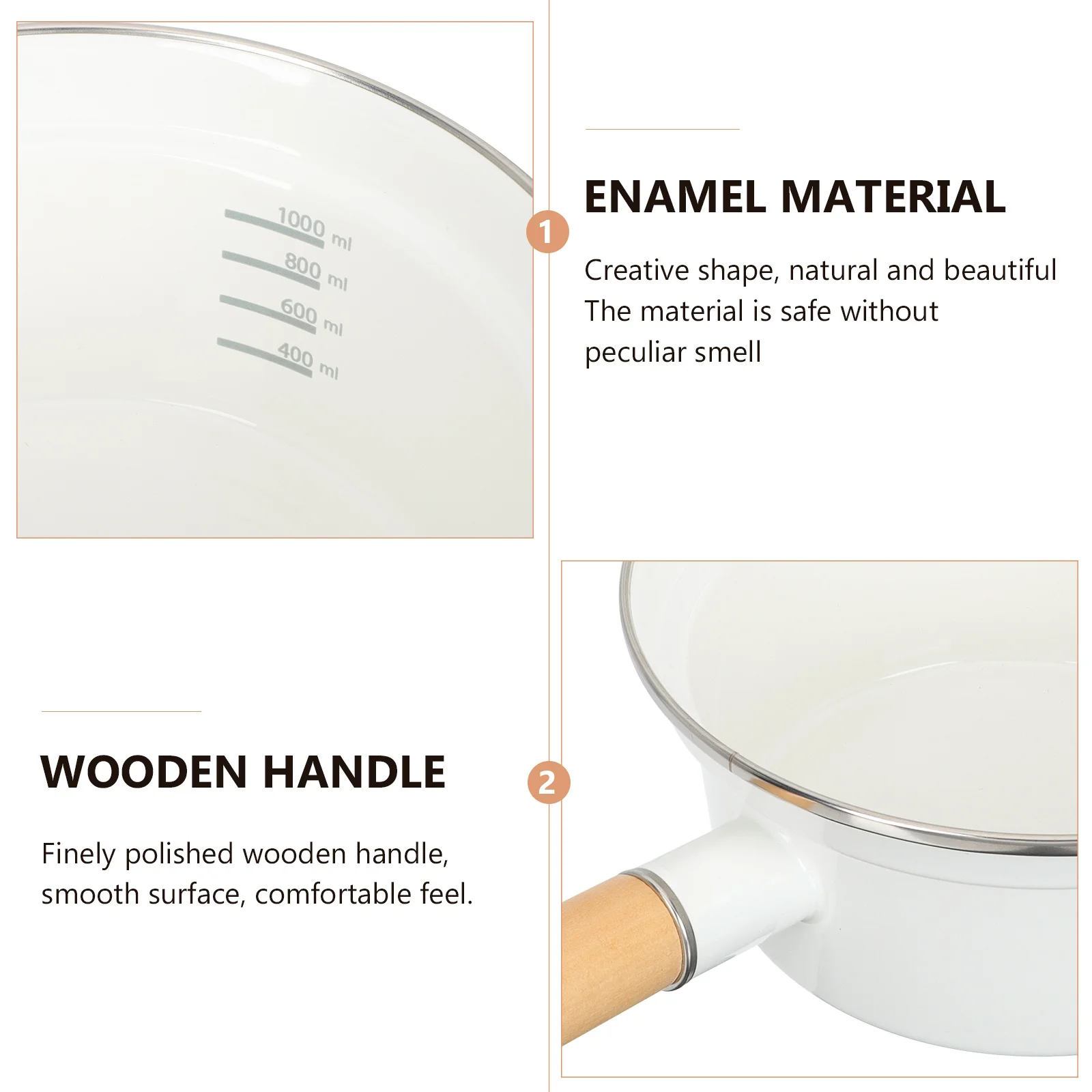 Эмалированный молочный горшок премиум-класса с деревянной ручкой для приготовления супа, соуса, кухонная многофункциональная кухонная утварь
Эмалированный молочный горшок премиум-класса с деревянной ручкой для приготовления супа, соуса, кухонная многофункциональная кухонная утварь