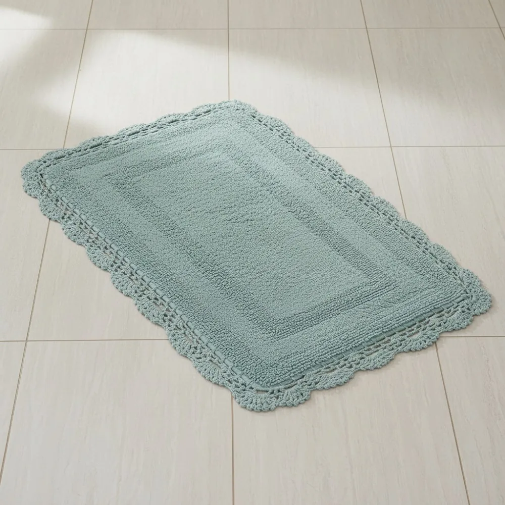 Reversible Crochet Bath Mat Soft Plush Absorbent Cotton 24x40 Aqua Blue Bathroom Rug for Home Decor
Reversible Crochet Bath Mat Soft Plush Absorbent Cotton 24x40 Aqua Blue Bathroom Rug for Home Decor
