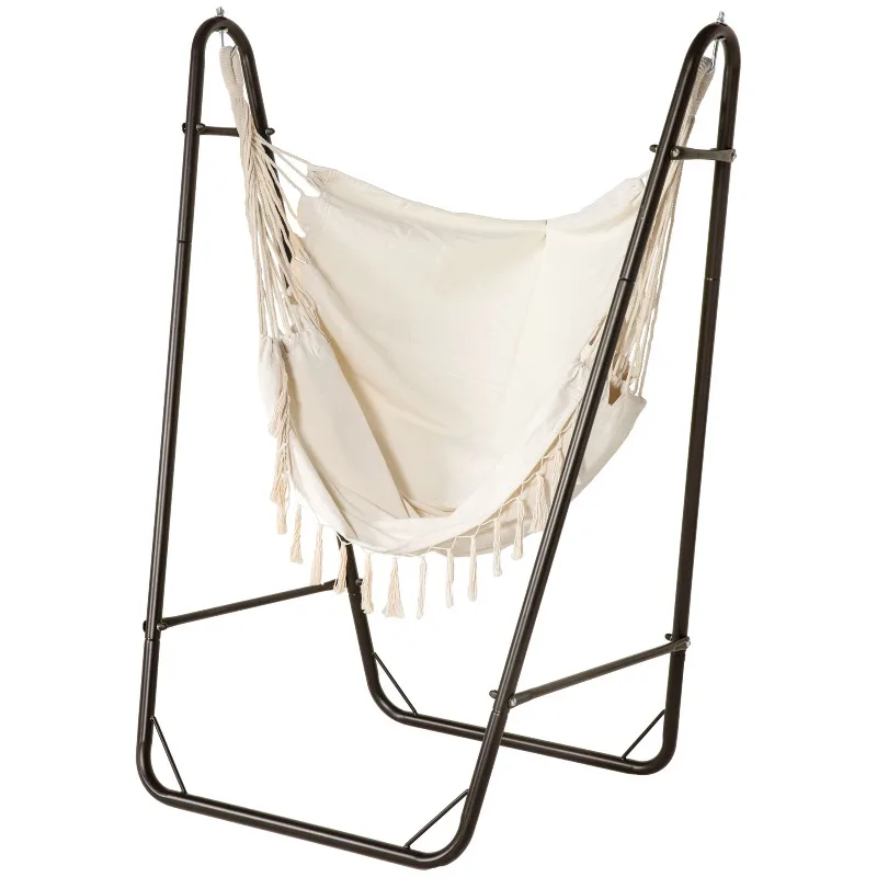Hanging Hammock Chair with Stand Curved Ergonomic U Shape Steel Frame Cotton Fabric Side Pocket 330lbs for Outdoor Patio Garden
Hanging Hammock Chair with Stand Curved Ergonomic U Shape Steel Frame Cotton Fabric Side Pocket 330lbs for Outdoor Patio Garden