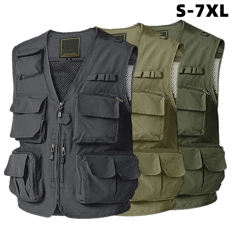 Summer New Mesh Thin Multi-Pocket Vest Mens Size 7XL Male Casual Sleeveless Jacket Zipper Pockets Reporter Photography Waist
Summer New Mesh Thin Multi-Pocket Vest Mens Size 7XL Male Casual Sleeveless Jacket Zipper Pockets Reporter Photography Waist