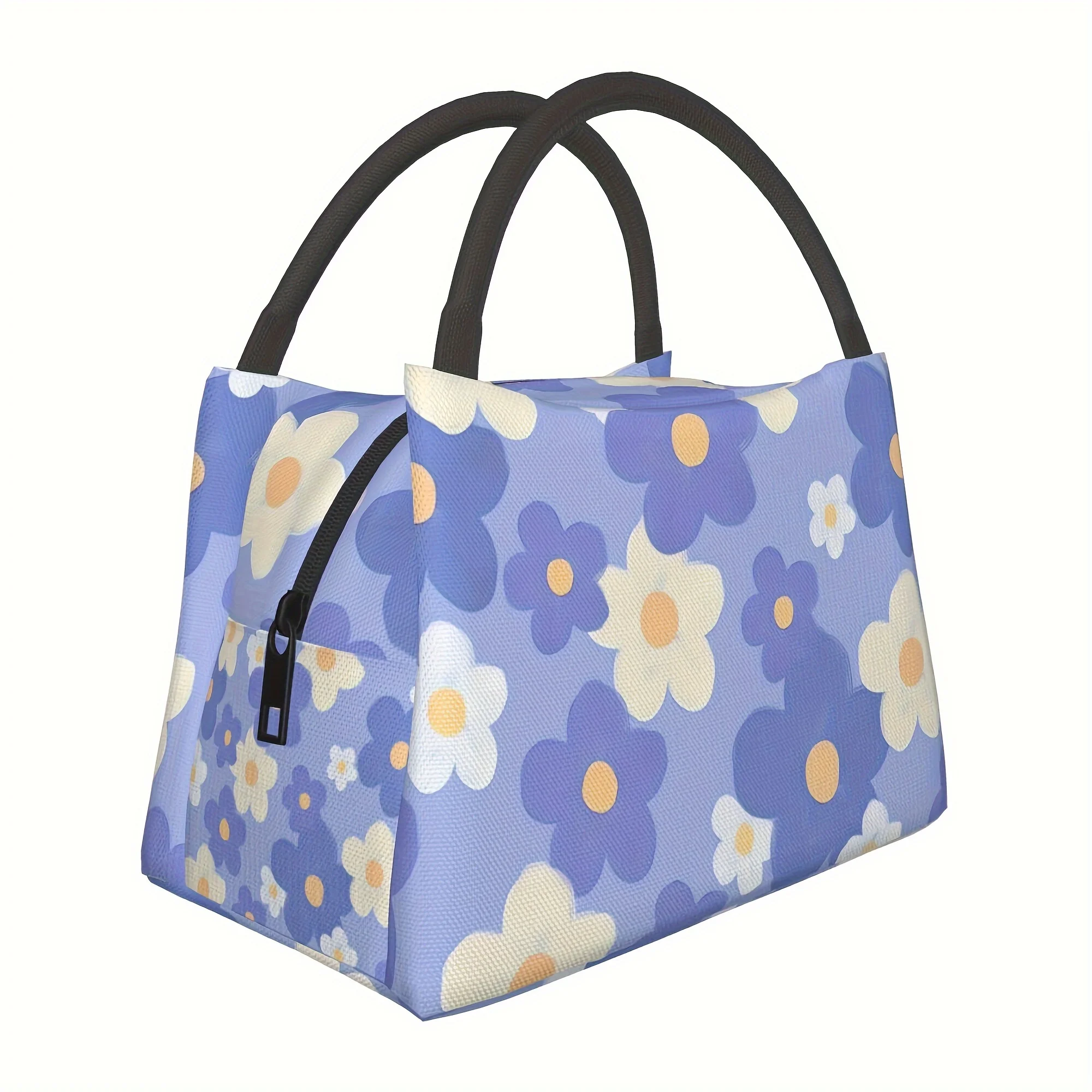 Многоразовая изолированная сумка для обеда с термозастежкой-молнией — синий и желтый цветочный дизайн, прочная ткань и прочные ручки
Многоразовая изолированная сумка для обеда с термозастежкой-молнией — синий и желтый цветочный дизайн, прочная ткань и прочные ручки
