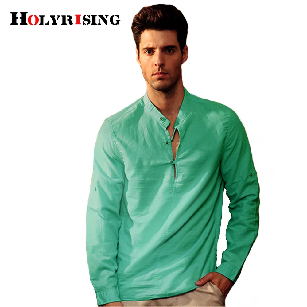 Holyrising Men Shirt Flax Camiseta Masculina Soft Stand Collar Homme Shirts Loose Casual Top Comfortable Mens clothing 18322-5
Holyrising Men Shirt Flax Camiseta Masculina Soft Stand Collar Homme Shirts Loose Casual Top Comfortable Mens clothing 18322-5