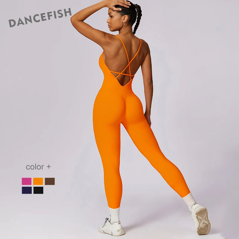 DANCEFISH Tight Seamless Sports Long Suit Women's Hip Lifting Cross Beauty Back V Neck Fitness Aerial Yoga Jumpsuit
DANCEFISH Tight Seamless Sports Long Suit Women's Hip Lifting Cross Beauty Back V Neck Fitness Aerial Yoga Jumpsuit