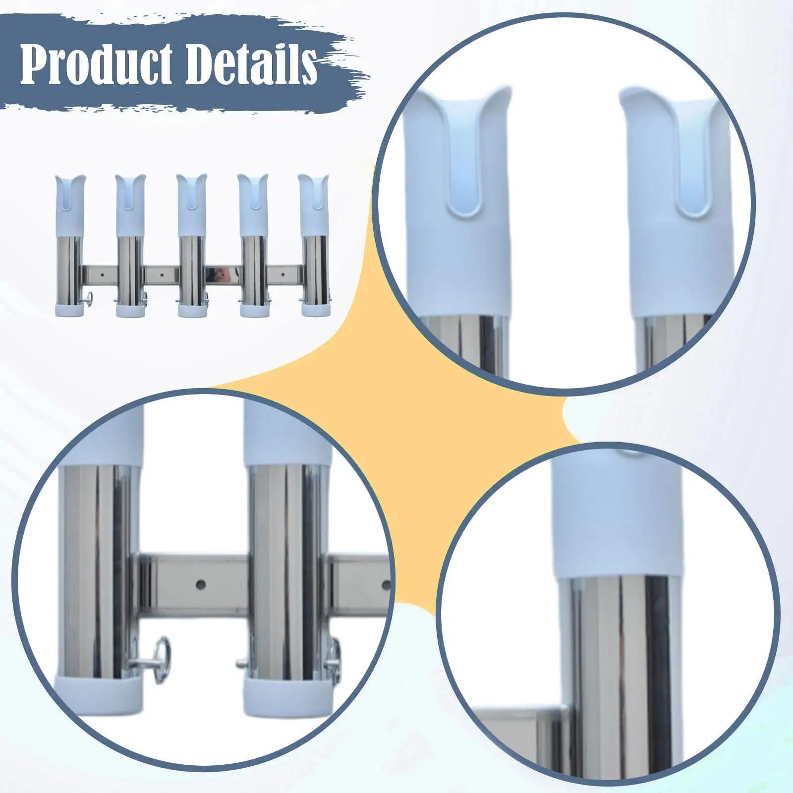 Five Tube Fishing Rod Bracket Freshwater Fishing Equipment Stand for Boats Tackle Box Campers Easy Installation
Five Tube Fishing Rod Bracket Freshwater Fishing Equipment Stand for Boats Tackle Box Campers Easy Installation