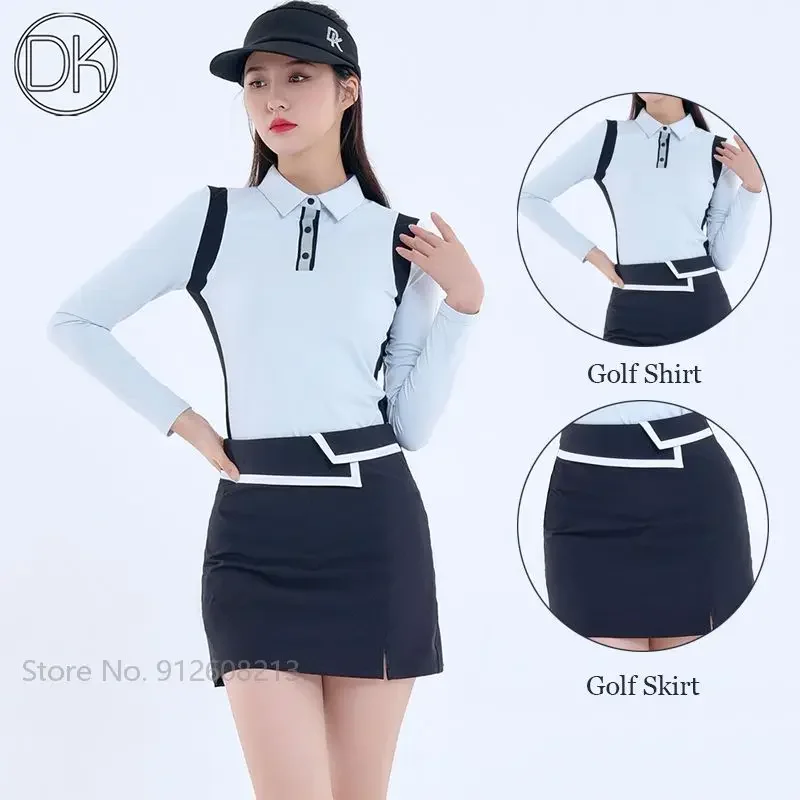 DK Autumn Winter Women Golf Long-Sleeved Tops Sports Lapel Shirt Ladies Split Golf Pencil Skirt High Waist A-lined Skort Suit
DK Autumn Winter Women Golf Long-Sleeved Tops Sports Lapel Shirt Ladies Split Golf Pencil Skirt High Waist A-lined Skort Suit