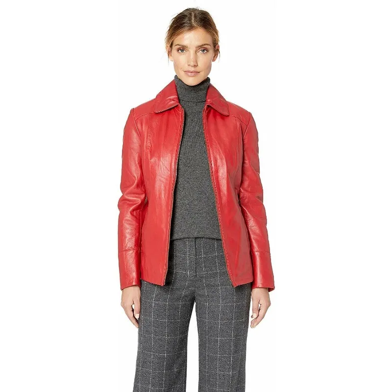 Women HOT Casual Lambskin Handmade 100% Leather Jacket Slim Fit Classic Red Coat
Women HOT Casual Lambskin Handmade 100% Leather Jacket Slim Fit Classic Red Coat