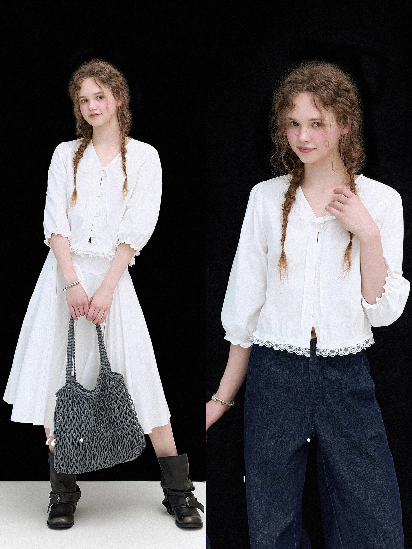 Nordic Summer Plaid Lace Color Block Short Sleeve Shirt Women's Belted Half Skirt Umbrella Style Cotton V-neck Button Plaid S...
Nordic Summer Plaid Lace Color Block Short Sleeve Shirt Women's Belted Half Skirt Umbrella Style Cotton V-neck Button Plaid S...