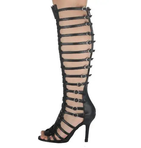 Black Gold Beige Matte Leather Gladiator Cage Knee High Boots Women Zipper Back Metal Buckles Thin Heel Long Sandals Boots Shoes
Black Gold Beige Matte Leather Gladiator Cage Knee High Boots Women Zipper Back Metal Buckles Thin Heel Long Sandals Boots Shoes