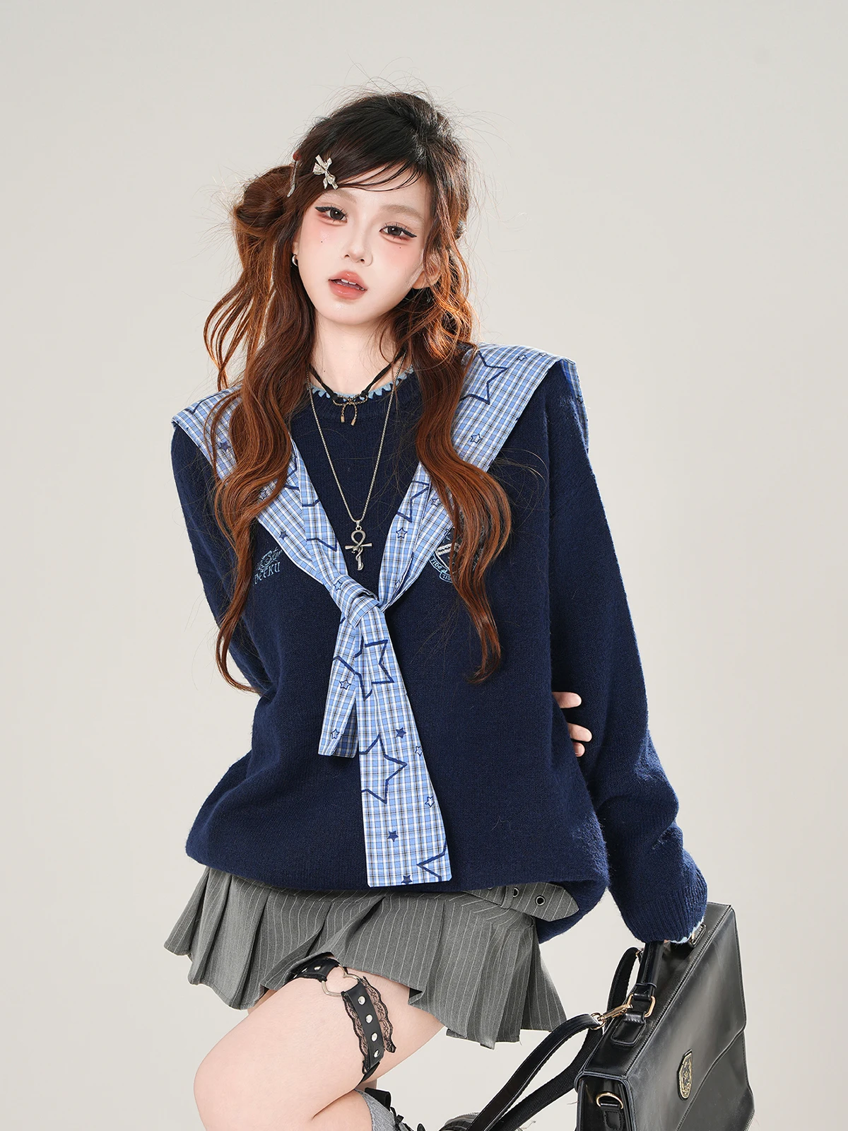 kit American Plaid Knitted Sweater Women's Loose Slimming Hoodie Autumn Winter Outerwear Comfortable Polyester Blend
kit American Plaid Knitted Sweater Women's Loose Slimming Hoodie Autumn Winter Outerwear Comfortable Polyester Blend