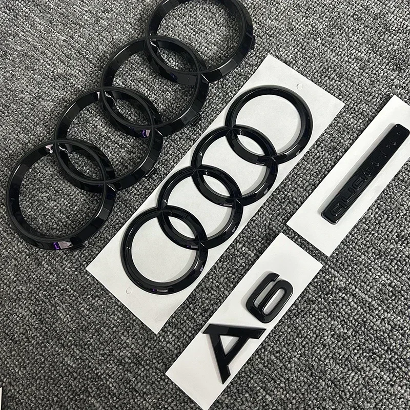 2PCS 4 Ring logo ABS Black Car Hood Front Bonnet Grill Rear Trunk Emblem Sticker 1P A6 mark 1P Quarrto For AUDI A6 2020-2023
2PCS 4 Ring logo ABS Black Car Hood Front Bonnet Grill Rear Trunk Emblem Sticker 1P A6 mark 1P Quarrto For AUDI A6 2020-2023