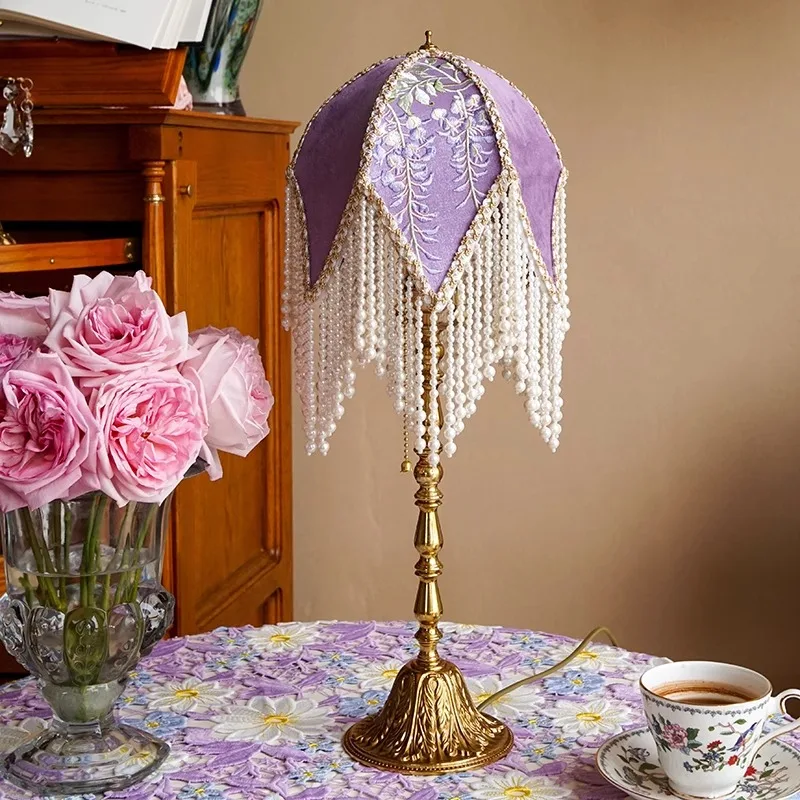 Space wisteria Chinese French embroidery national style retro brass bedroom living room atmosphere fabric desk lamp wall lamp
Space wisteria Chinese French embroidery national style retro brass bedroom living room atmosphere fabric desk lamp wall lamp