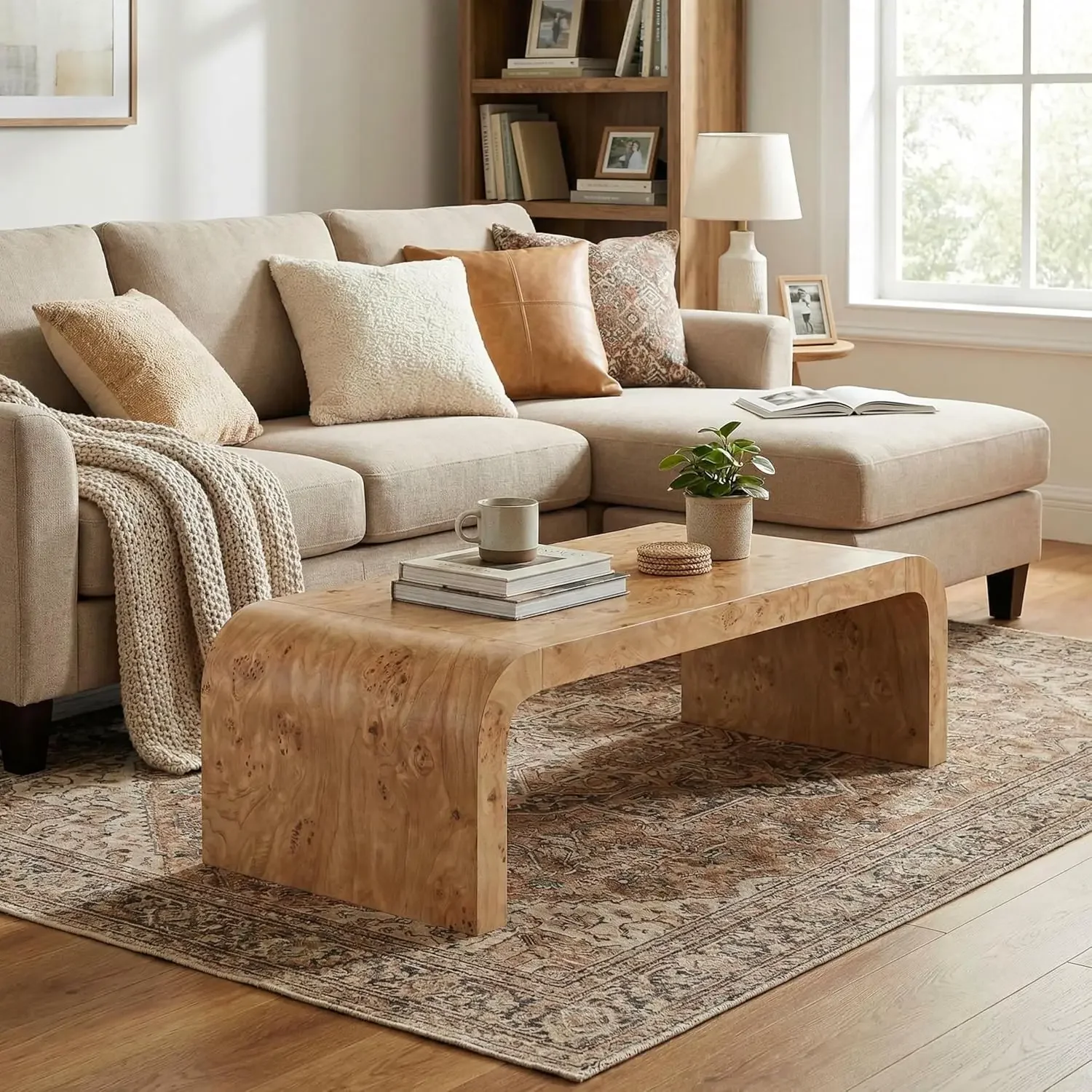 Burl Veneer Wood Coffee Table Natural Mdf Center Table For Living Room With Curved Edges
Burl Veneer Wood Coffee Table Natural Mdf Center Table For Living Room With Curved Edges