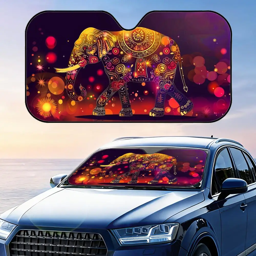 Elephant Mandala Art Sun Visor Reusable Aluminum Foil UV Protector Heat Three-layer Insulation Windshield Sunshades
Elephant Mandala Art Sun Visor Reusable Aluminum Foil UV Protector Heat Three-layer Insulation Windshield Sunshades