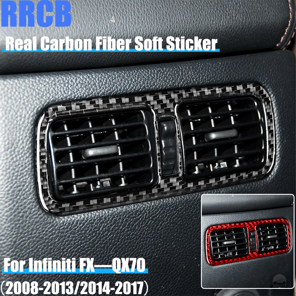 Real Carbon Fiber Car Accessories Rear Center Air Vent Cover Soft Sticker For Infiniti FX35 FX37 FX50 2008-2013 QX70 2014-2017 
Real Carbon Fiber Car Accessories Rear Center Air Vent Cover Soft Sticker For Infiniti FX35 FX37 FX50 2008-2013 QX70 2014-2017